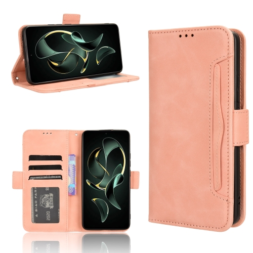 

For Xiaomi Redmi K60 Ultra Skin Feel Calf Texture Card Slots Leather Phone Case(Pink)