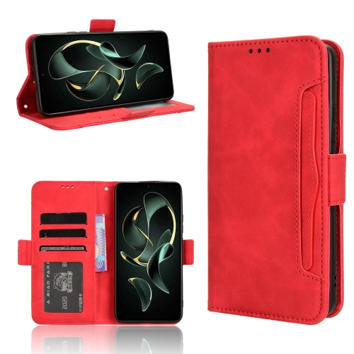 

For Xiaomi Redmi K60 Ultra Skin Feel Calf Texture Card Slots Leather Phone Case(Red)