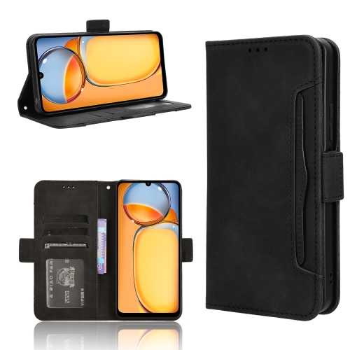 

For Xiaomi Redmi 13C 4G / Poco C65 4G Skin Feel Calf Texture Card Slots Leather Phone Case(Black)