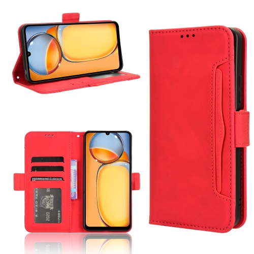 

For Xiaomi Redmi 13C 4G / Poco C65 4G Skin Feel Calf Texture Card Slots Leather Phone Case(Red)