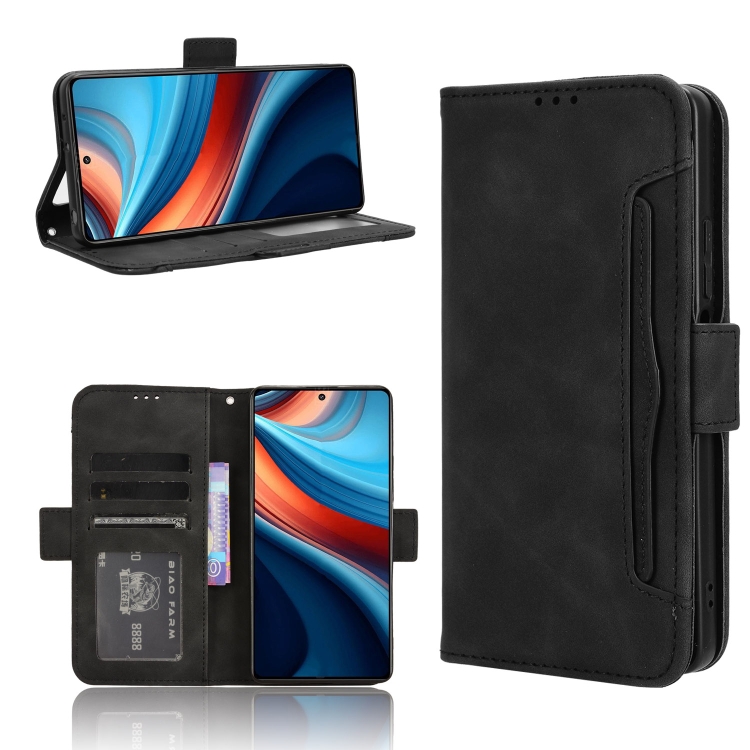 

For Xiaomi Redmi Note 13R Pro 5G Skin Feel Calf Texture Card Slots Leather Phone Case(Black)