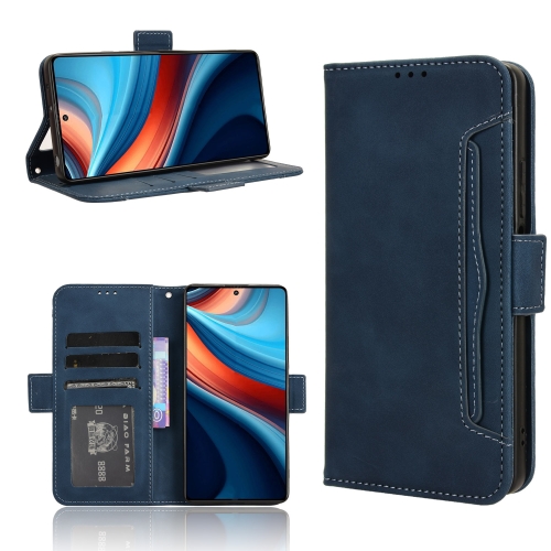 

For Xiaomi Redmi Note 13R Pro 5G Skin Feel Calf Texture Card Slots Leather Phone Case(Blue)