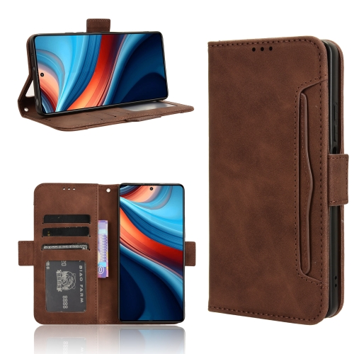 

For Xiaomi Redmi Note 13R Pro 5G Skin Feel Calf Texture Card Slots Leather Phone Case(Brown)