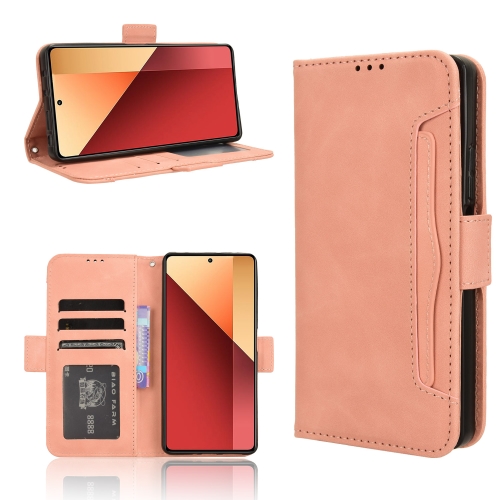 

For Xiaomi Redmi Note 13 Pro 4G Global Skin Feel Calf Texture Card Slots Leather Phone Case(Pink)
