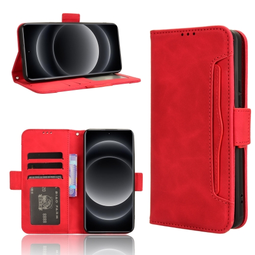 

For Xiaomi 14 Ultra Skin Feel Calf Texture Card Slots Leather Phone Case(Red)