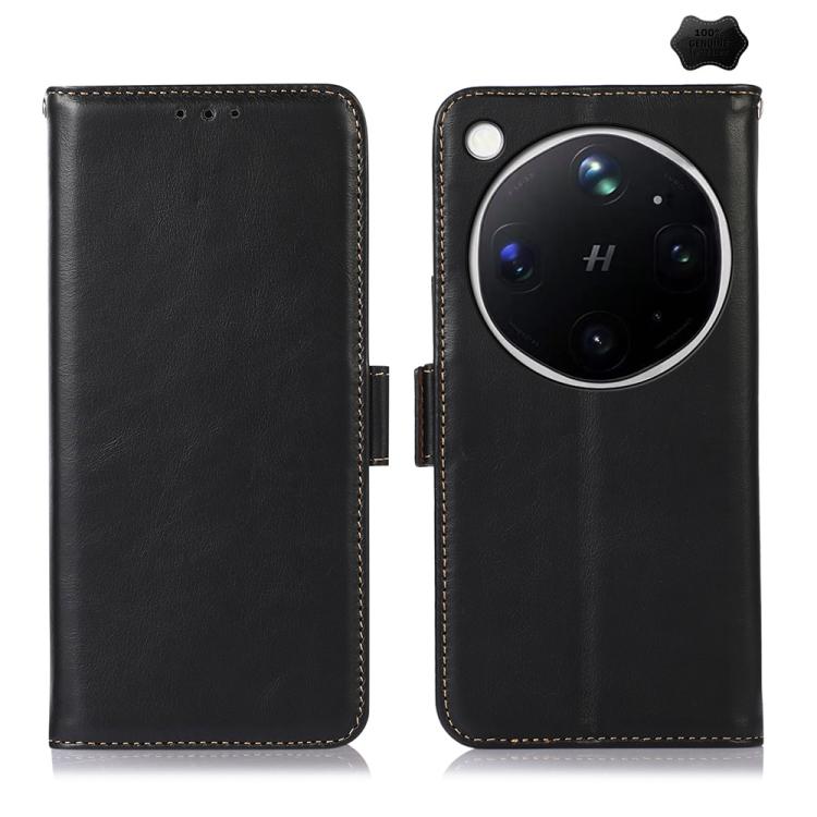 

For OPPO Find X9 Ultra 5G Crazy Horse Top Layer Cowhide Leather Phone Case(Black)