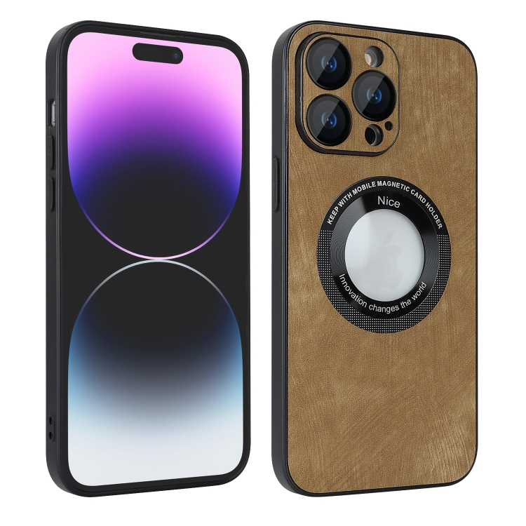 

For iPhone 13 Skin Feel Leather MagSafe Magnetic Phone Case(Brown)