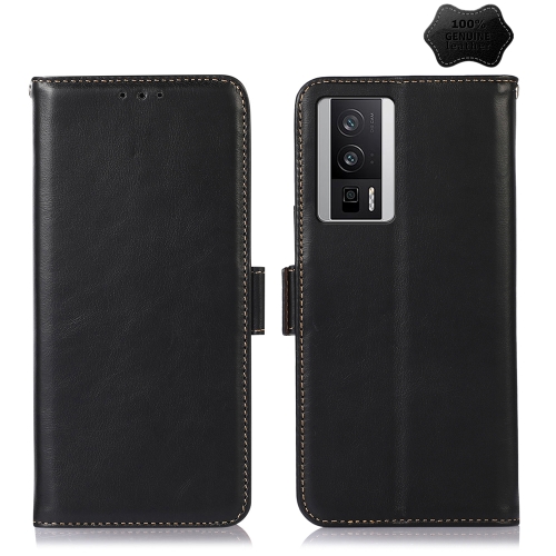

For Xiaomi Redmi K60 / K60 Pro 5G / Poco F5 Pro Crazy Horse Top Layer Cowhide Leather Phone Case(Black)