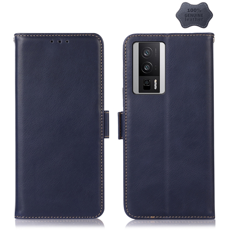 

For Xiaomi Redmi K60 / K60 Pro 5G / Poco F5 Pro Crazy Horse Top Layer Cowhide Leather Phone Case(Blue)