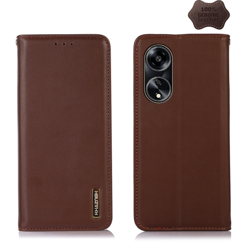 

For OPPO A1 5G KHAZNEH Nappa Top Layer Cowhide Leather Phone Case(Brown)