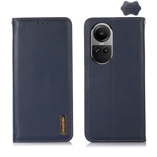 

OPPO Reno10 5G / 10 Pro 5G Global KHAZNEH Nappa Top Layer Cowhide Leather Phone Case(Blue)