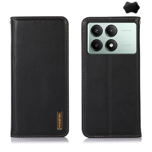 

For Xiaomi Redmi K70E/Poco X6 Pro KHAZNEH Nappa Top Layer Cowhide Leather Phone Case(Black)