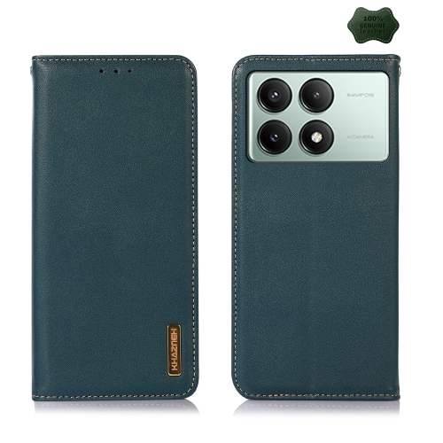 

For Xiaomi Redmi K70E/Poco X6 Pro KHAZNEH Nappa Top Layer Cowhide Leather Phone Case(Green)