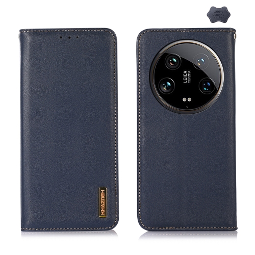 

For Xiaomi 14 Ultra KHAZNEH Nappa Top Layer Cowhide Leather Phone Case(Blue)