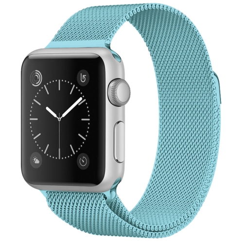 

For Apple Watch Series 7 41mm / 6 & SE & 5 & 4 40mm / 3 & 2 & 1 38mm Milanese Loop Magnetic Stainless Steel Watch Band(Turquoise)