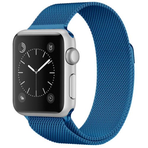 

For Apple Watch Series 9&8&7 41mm / 6 & SE & 5 & 4 40mm / 3 & 2 & 1 38mm Milanese Loop Magnetic Stainless Steel Watch Band(Porcelain Blue)