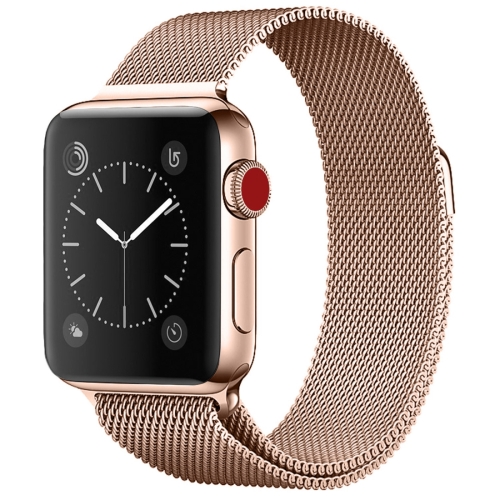 

For Apple Watch Series 7 41mm / 6 & SE & 5 & 4 40mm / 3 & 2 & 1 38mm Milanese Loop Magnetic Stainless Steel Watch Band(Champagne Gold)