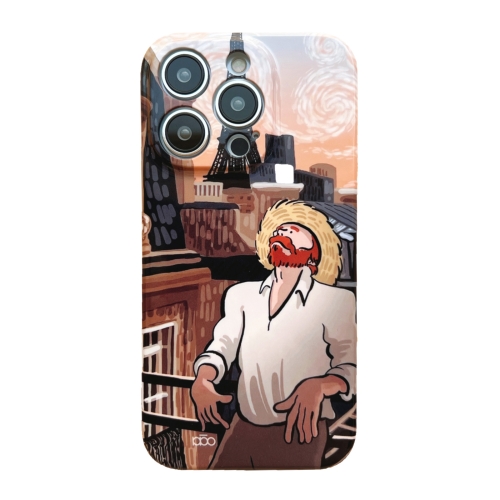 

For iPhone 14 Pro Precise Hole Oil Painting Pattern PC Phone Case(Tower)
