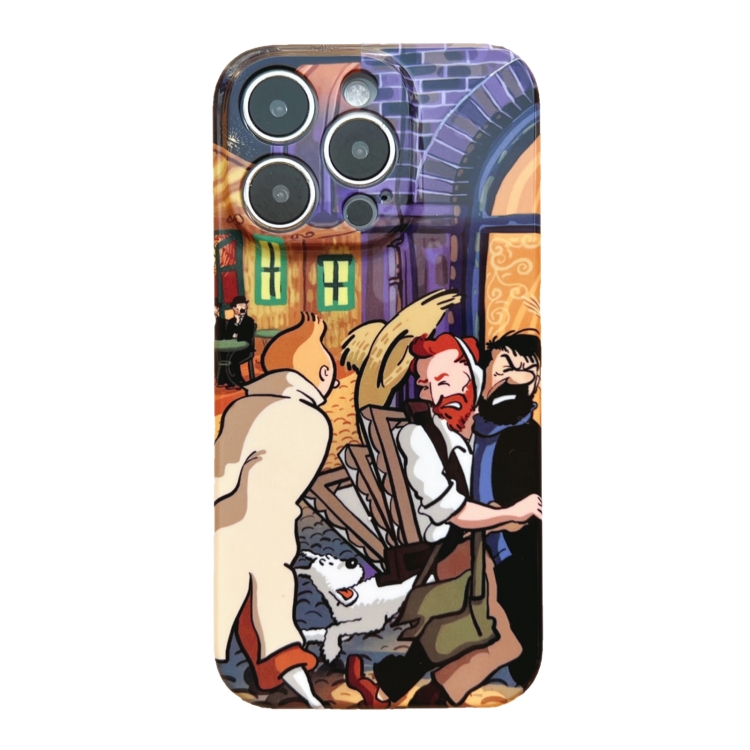

For iPhone 14 Pro Max Precise Hole Oil Painting Pattern PC Phone Case(Puppy)