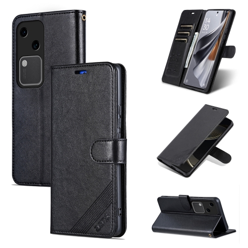 

For vivo S18 AZNS Sheepskin Texture Flip Leather Phone Case(Black)