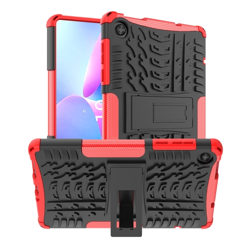 

For Lenovo Tab M8 4th Gen Tire Texture TPU + PC Tablet Case with Holder(Red)