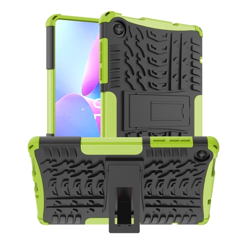 

For Lenovo Tab M8 4th Gen Tire Texture TPU + PC Tablet Case with Holder(Green)