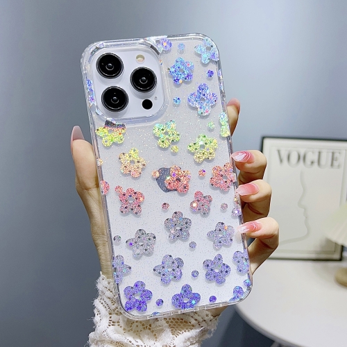 

For iPhone 14 Pro Max Little Star Series Glitter Powder TPU Phone Case(Lucky Clover)