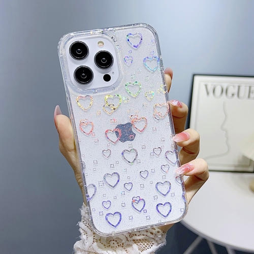 

For iPhone 13 Little Star Series Glitter Powder TPU Phone Case(Little Love Heart)