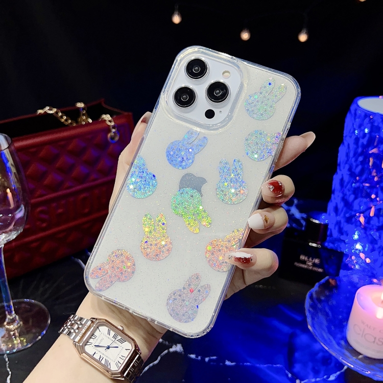 

For iPhone 12 Pro Max Little Star Series Glitter Powder TPU Phone Case(Little Rabbit)