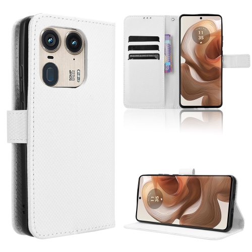 

For Motorola Edge 50 Ultra / Moto X50 Ultra Diamond Texture Leather Phone Case(White)
