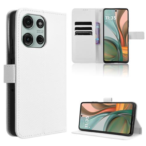 

For Motorola Moto G75 5G Diamond Texture Leather Phone Case(White)