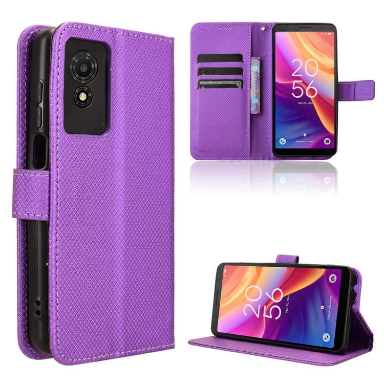 

For TCL 501 4G Diamond Texture Leather Phone Case(Purple)