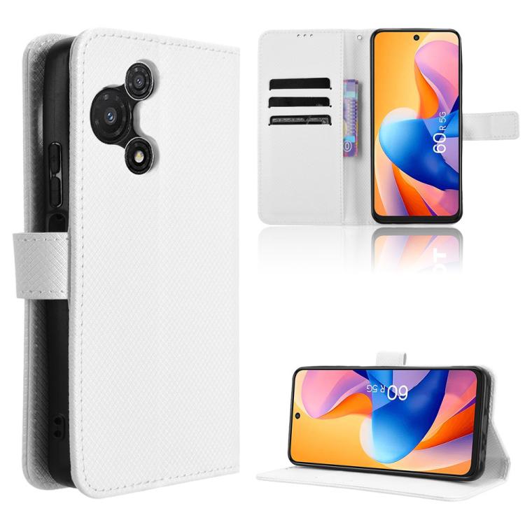 

For TCL 60R 5G Diamond Texture Leather Phone Case(White)