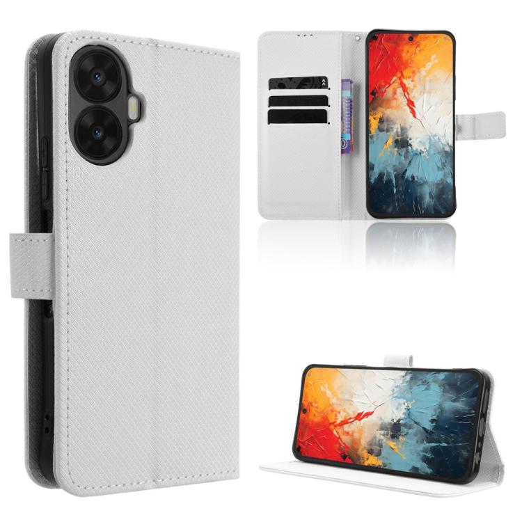 For TCL K70 NxtPaper 5G Diamond Texture Leather Phone Case(White)