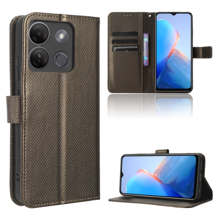 

For Infinix Smart 7 HD X6516 Diamond Texture Leather Phone Case(Brown)