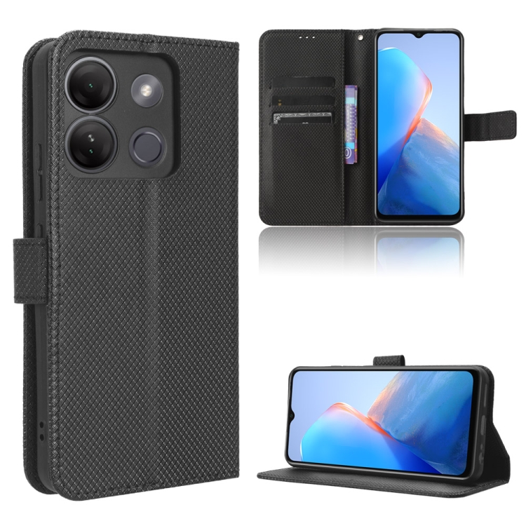

For Infinix Smart 7 Plus Diamond Texture Leather Phone Case(Black)