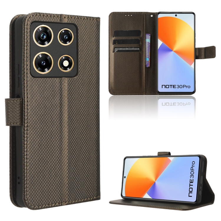 

For Infinix Note 30 Pro Diamond Texture Leather Phone Case(Brown)