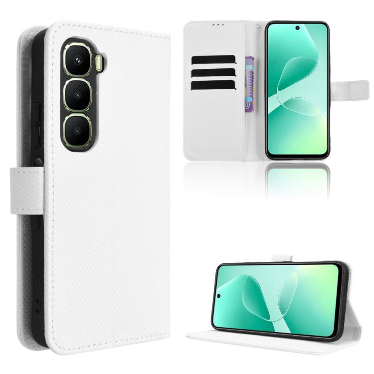 

For Infinix Hot 60i 4G / Hot 60 5G Diamond Texture Leather Phone Case(White)