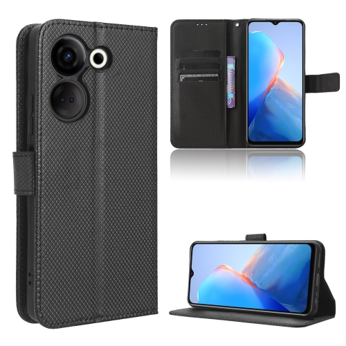 

For Tecno Camon 20 Pro Diamond Texture Leather Phone Case(Black)