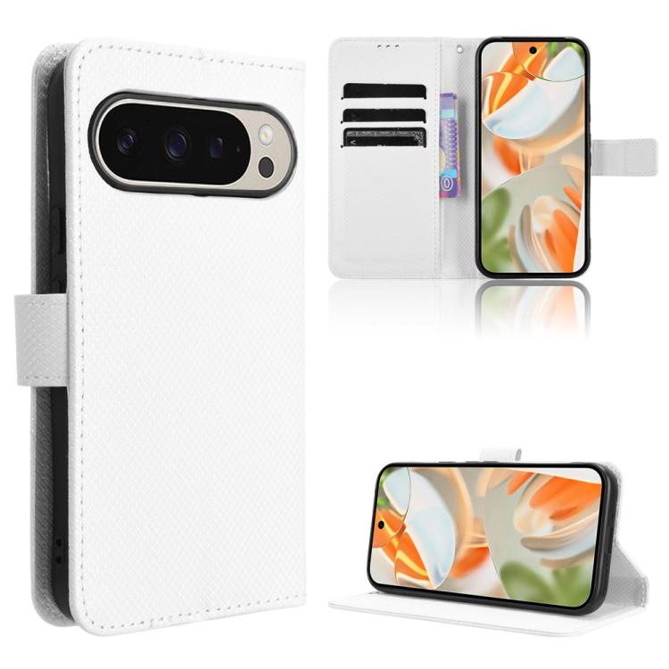 

For Google Pixel 10 Pro XL Diamond Texture Leather Phone Case(White)