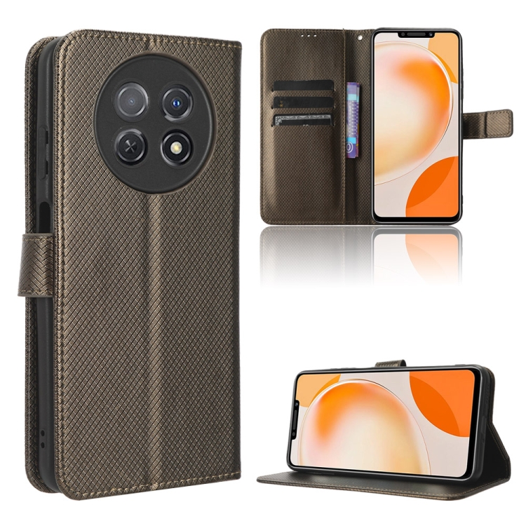 

For Huawei Enjoy 60X Diamond Texture Leather Phone Case(Brown)