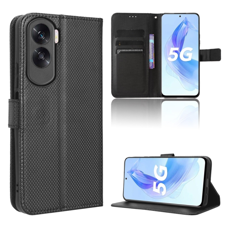 

For Honor X50i Diamond Texture Leather Phone Case(Black)