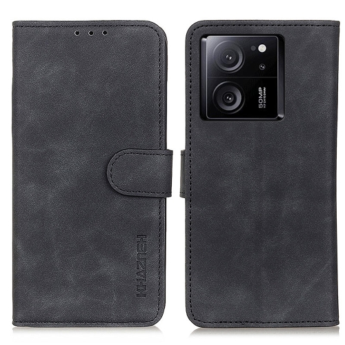 

For Xiaomi 13T 5G / Redmi K60 Ultra 5G KHAZNEH Retro Texture Flip Leather Phone Case(Black)