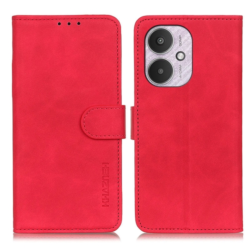 

For Xiaomi Redmi 13C KHAZNEH Retro Texture Flip Leather Phone Case(Red)