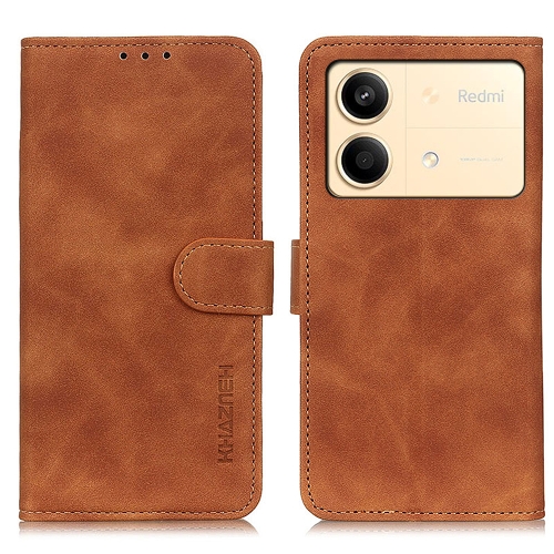 

For Xiaomi Redmi Note 13R Pro KHAZNEH Retro Texture Flip Leather Phone Case(Brown)