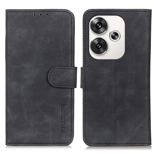 

For Xiaomi Poco F6 / Redmi Turbo 3 KHAZNEH Retro Texture Flip Leather Phone Case(Black)