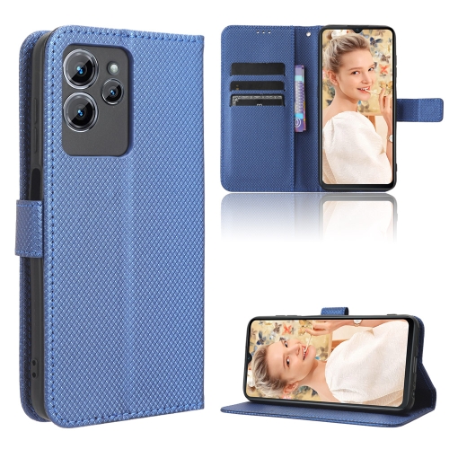 

For Oukitel C32 Diamond Texture Leather Phone Case(Blue)