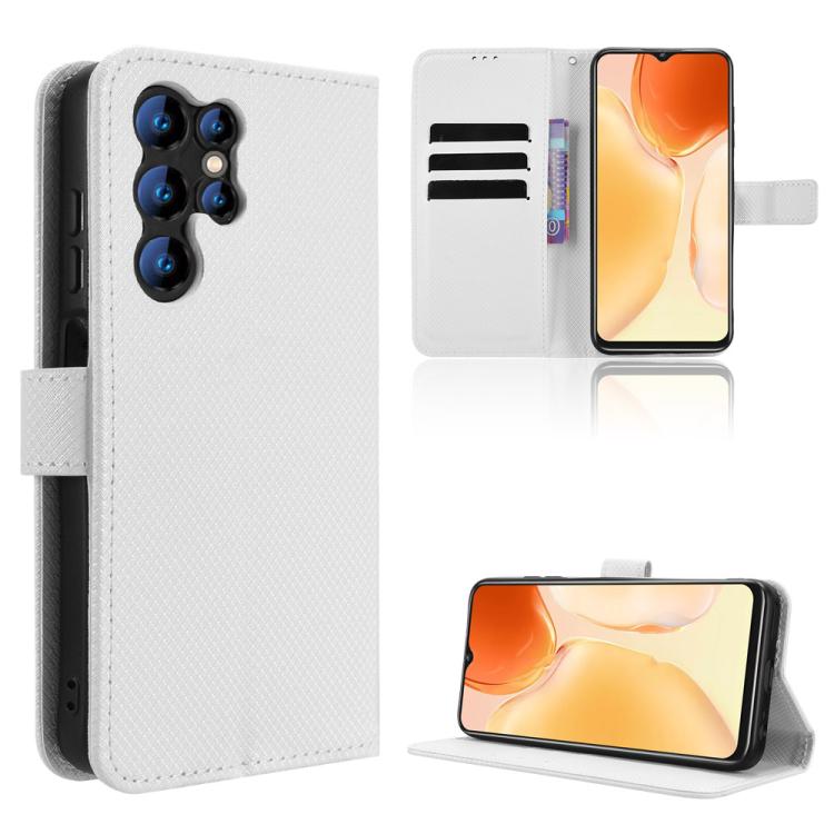

For Oukitel C1 / C1 Pro Diamond Texture Leather Phone Case(White)