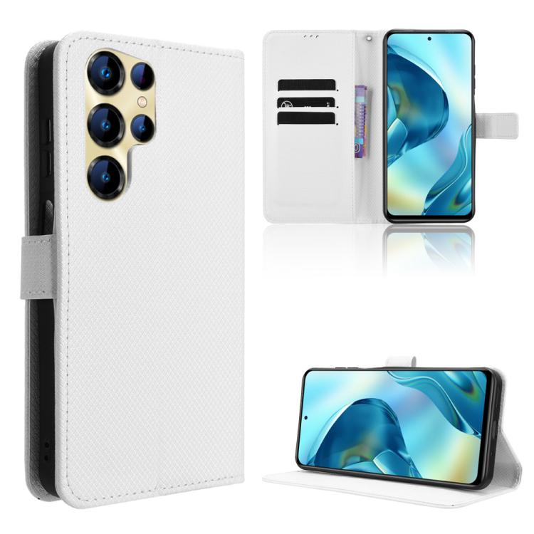 

For Oukitel C68 Diamond Texture Leather Phone Case(White)