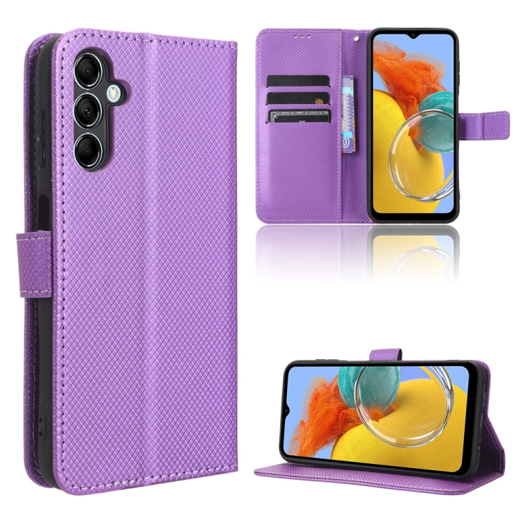 

For Samsung Galaxy M34 5G Diamond Texture Leather Phone Case(Purple)